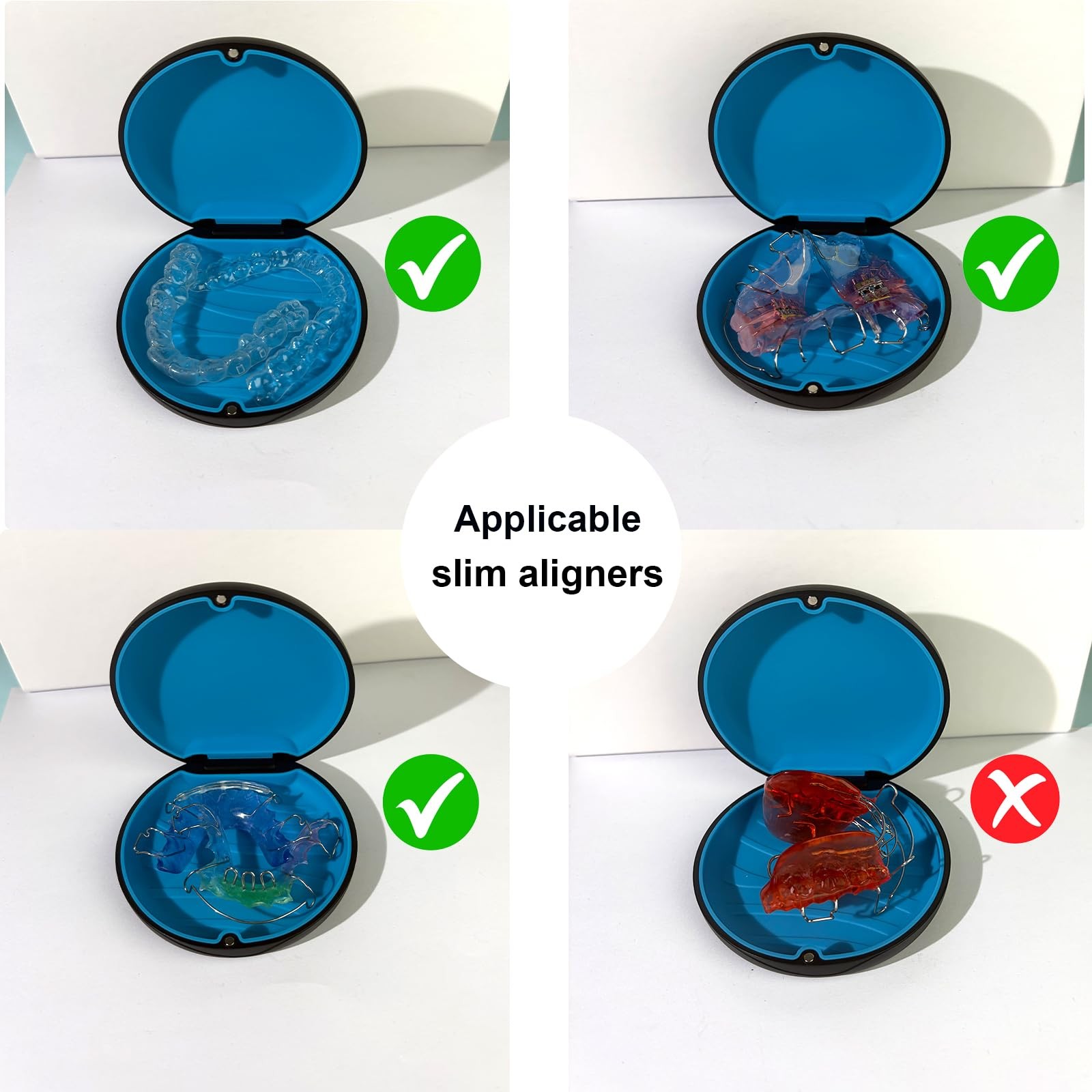 2PCS Retainer Case Compatible with Invisalign,Cute Slim Aligner Case,Customi