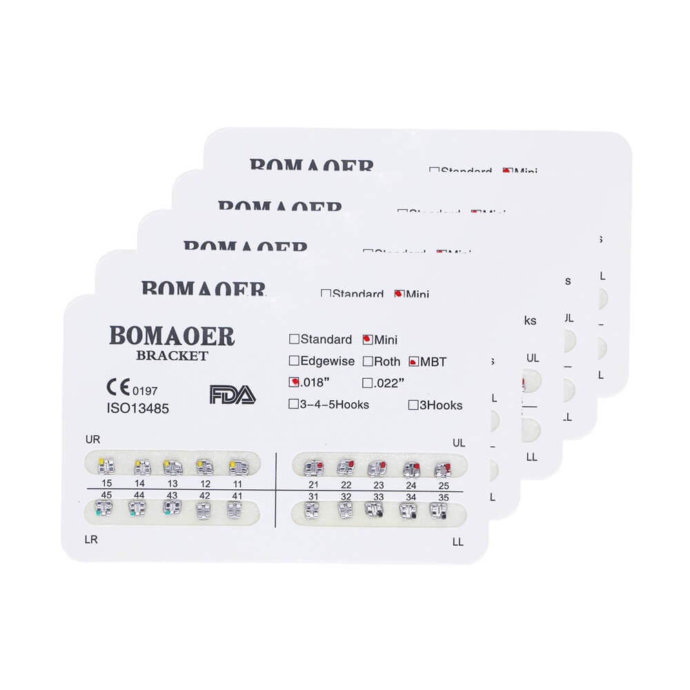 50 Packs Dental Orthodontic Metal Bracket Brace Mini MBT 018 No Hook 20PCS/Pack