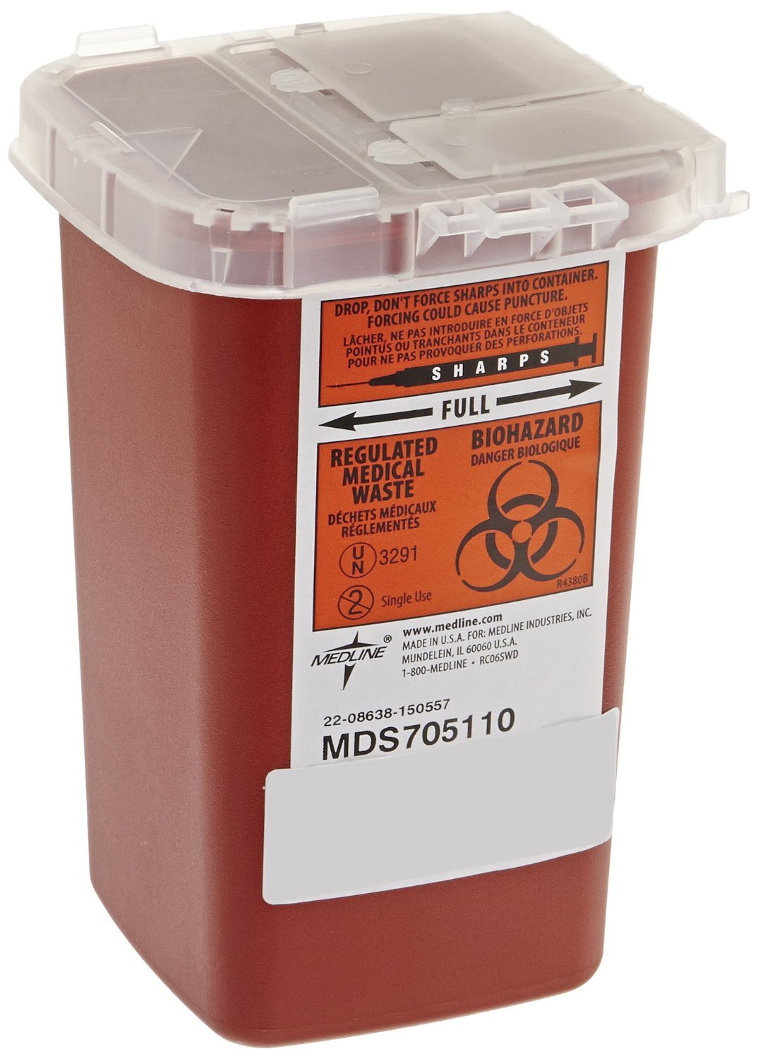 Medline Sharps Container Biohazard Needle Disposal 1 Qt Size Tattoo FreeShipping