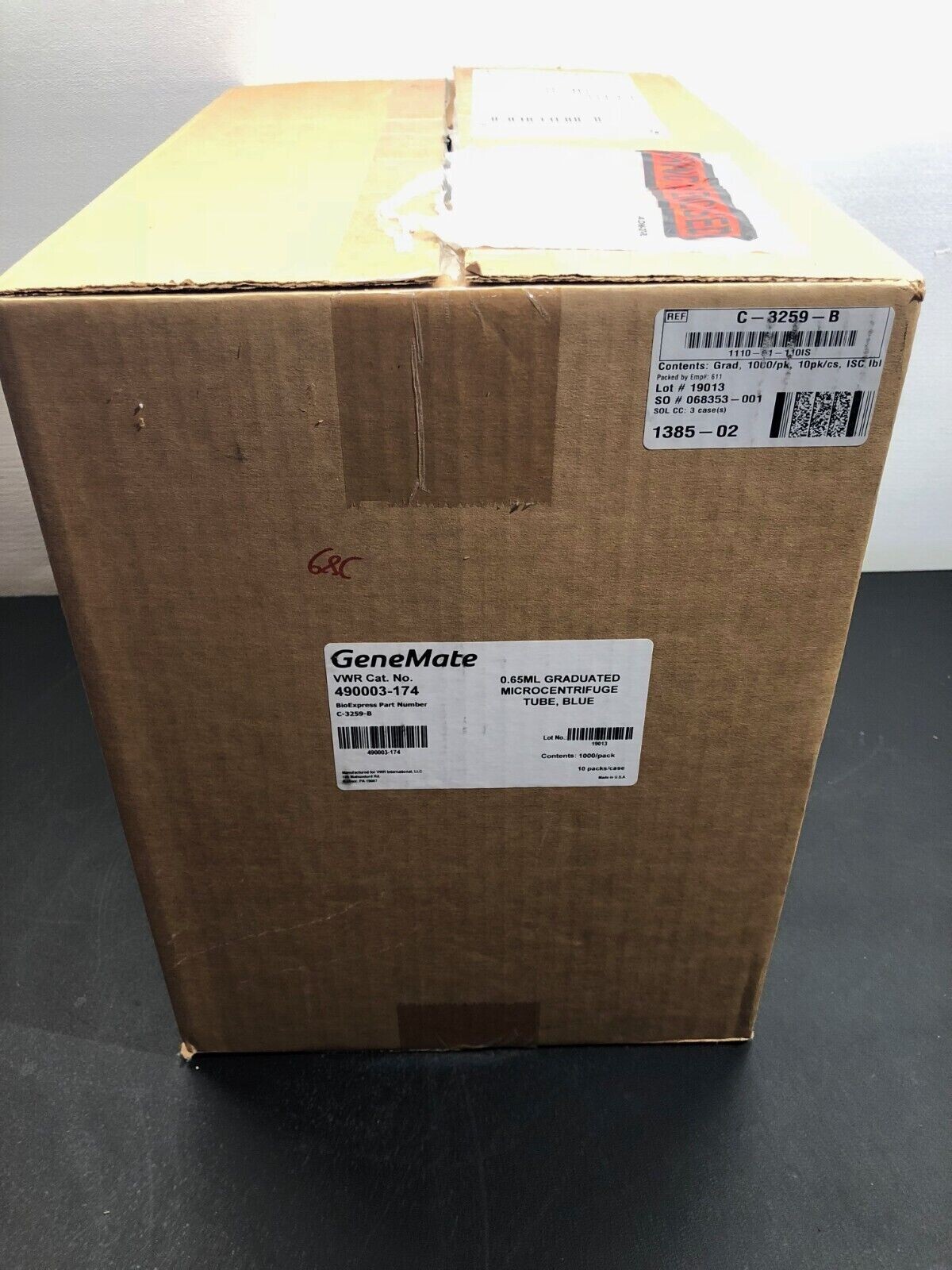 VWR Genemate 490003-174 0.65ml Graduated Microcentrifuge Tube Blue 10,000 Pcs