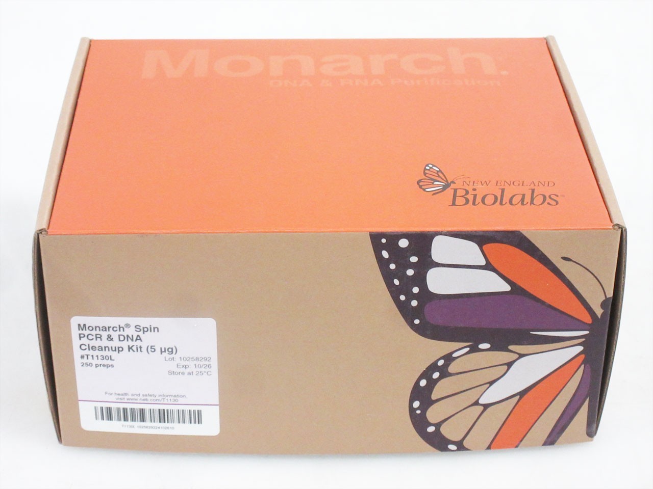 NEW ENGLAND BIOLABS T1130L MONARCH SPIN PCR & DNA CLEANUP KIT (5 ug) 250 PREPS
