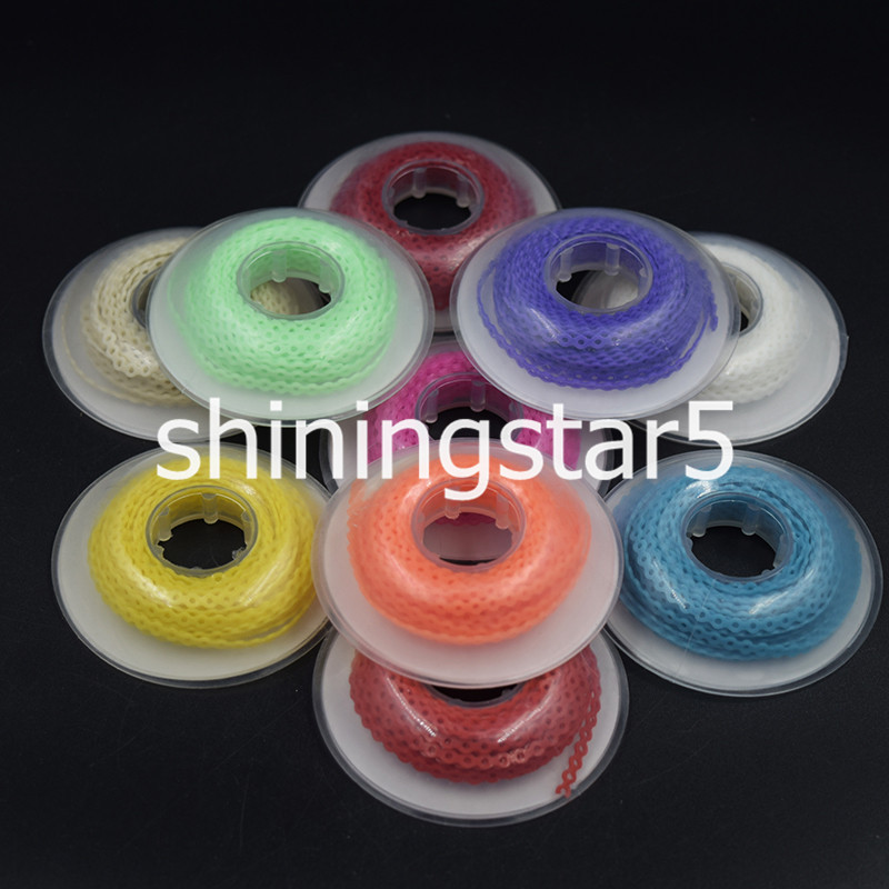 10 Rolls Colorful Dental Orthodontic Elastic Power Chain short Type