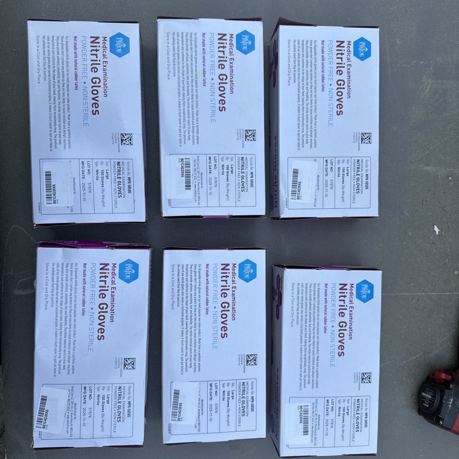 6 PK-MedPride-Powder-Free Nitrile Exam Gloves – Medium – 100 Per Box CP Z