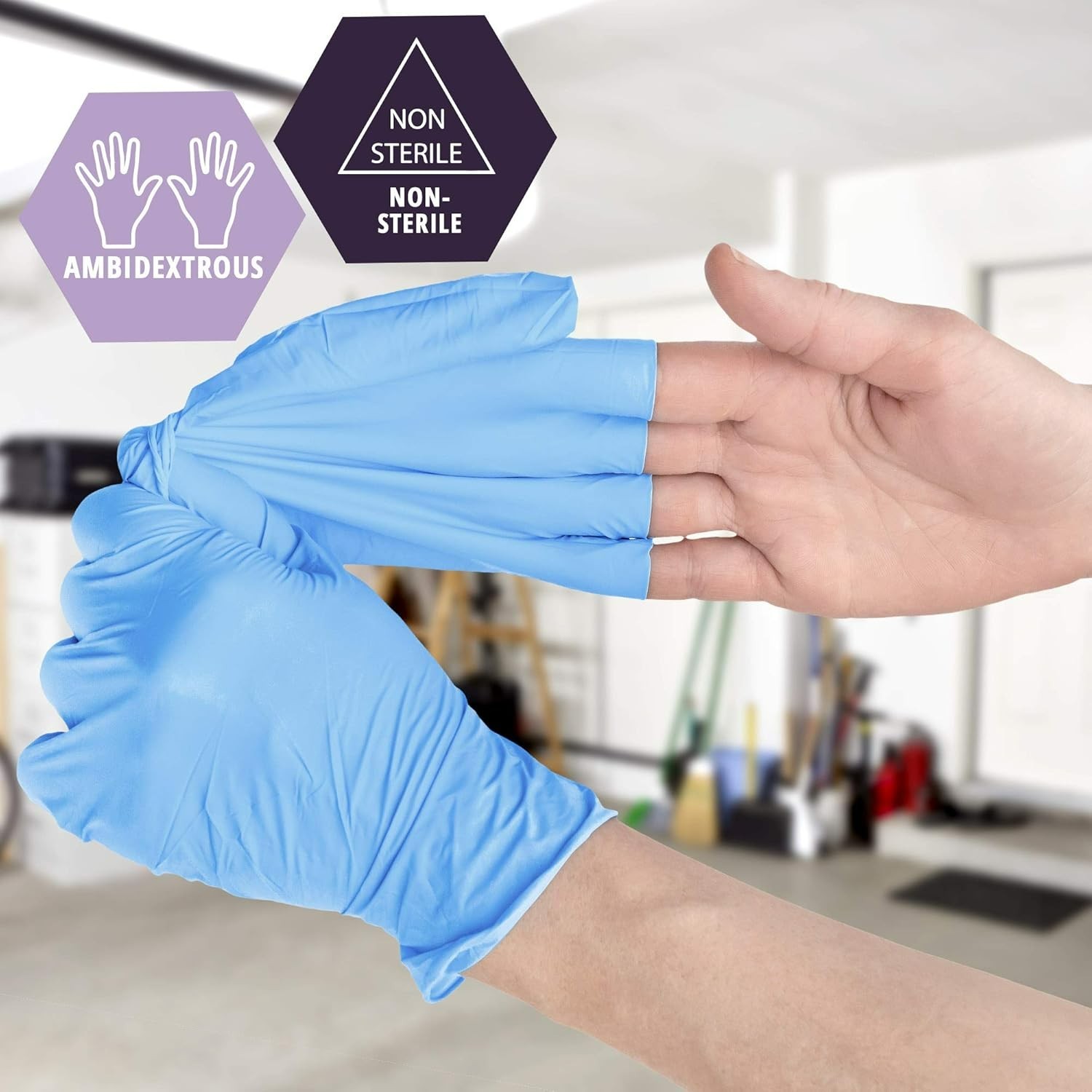 1000 Nitrile/Vinyl Blend Disposable Exam Gloves – Powder-Free, Latex-Free, Large