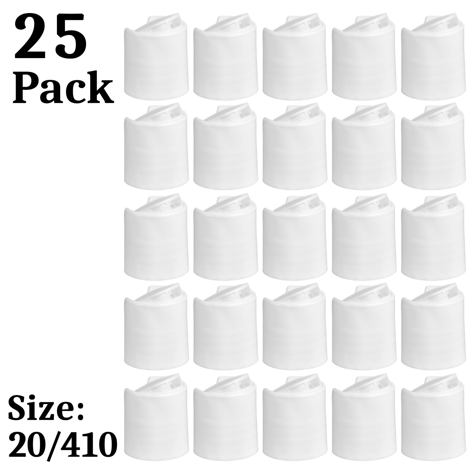 20/410 Caps White Disc Top Caps | Pack of 25 | US Supply, Fast Shipping | 20-410