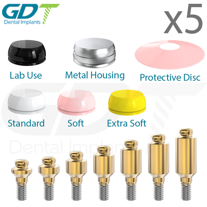 X5 Straight GdtLoc Attachment System Premium Kit, Int Hex 2.42 Dental Prosthetic