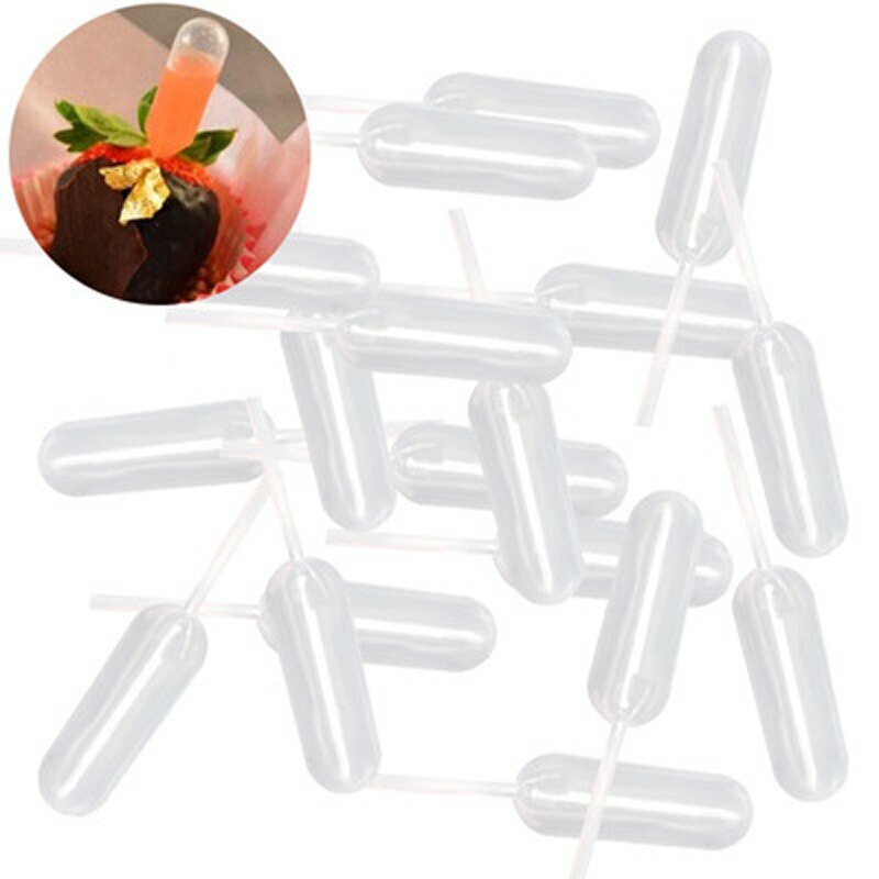 50 Pcs/pack Ice Cream Jelly Milkshake Droppers Straw Dropper For Cake Disposable