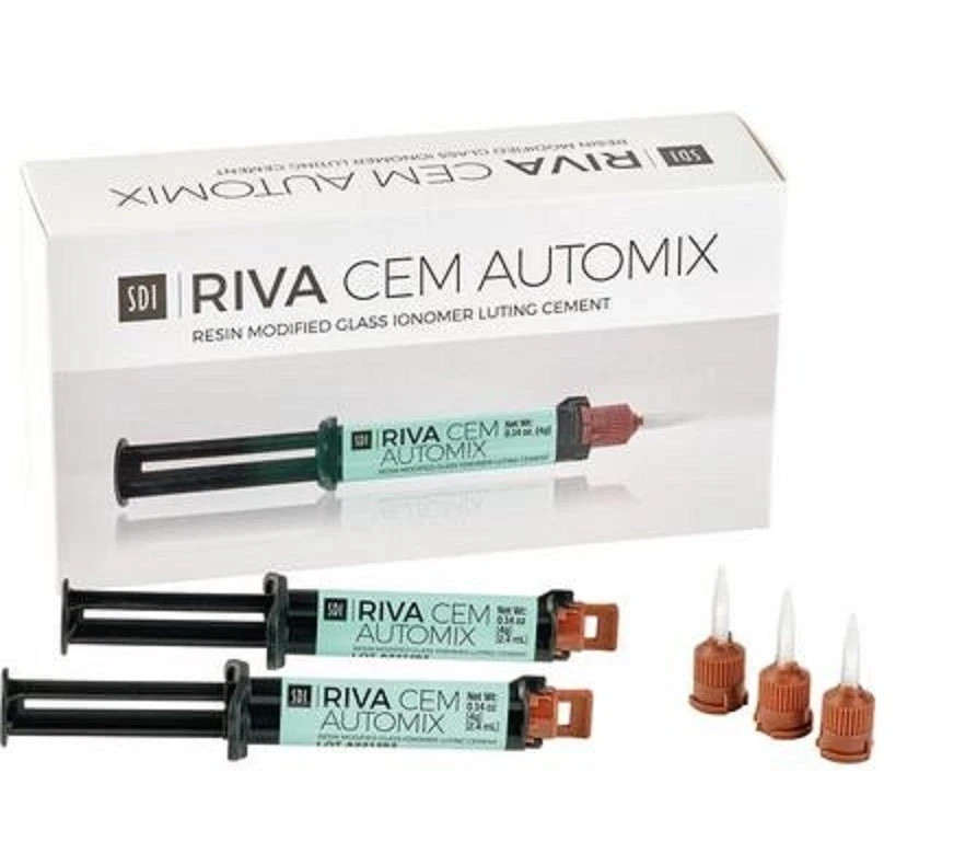 SDI Riva Cem Resin Modified Glass Ionomer Luting Cement Dental 2x4gm