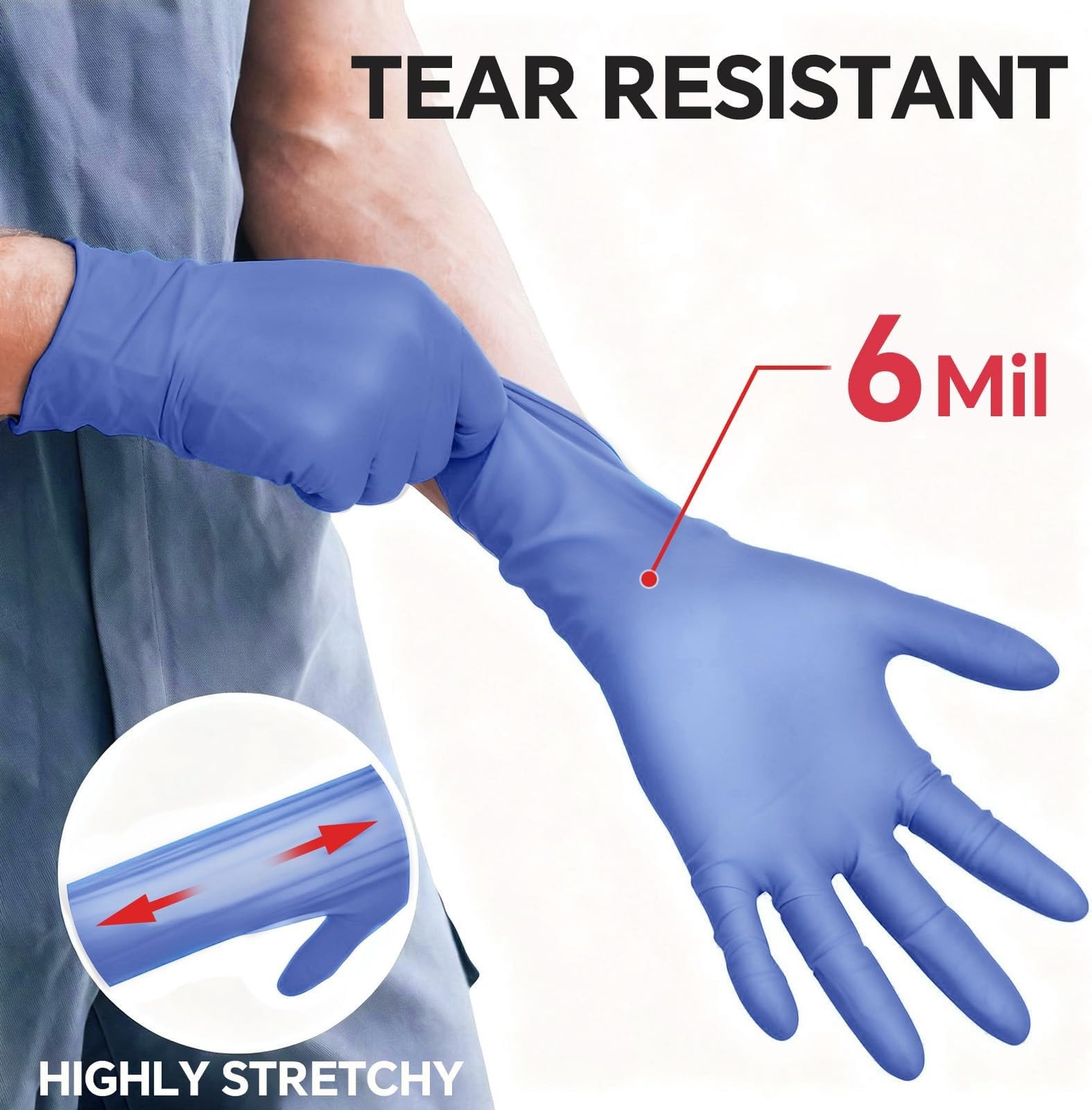 GTT Purple Nitrile Exam Gloves 6 Mil, Powder-Free Disposable Gloves for Medic…