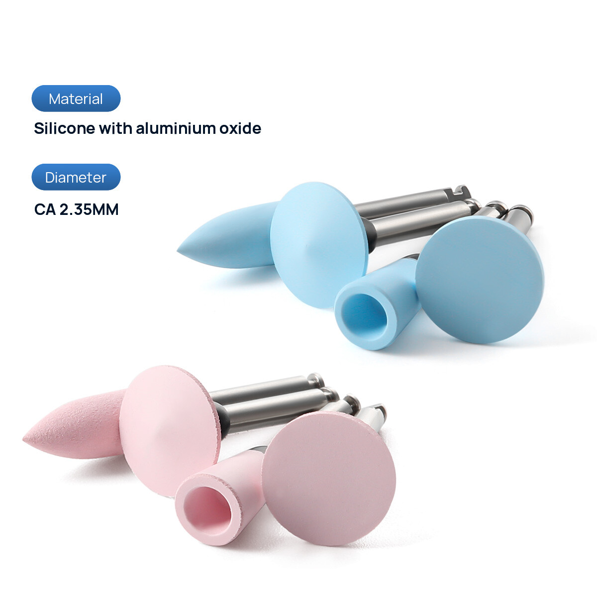 Dental Composite Polishing Kit RA 2.35mm Silicone Burs Polisher for Contra Angle