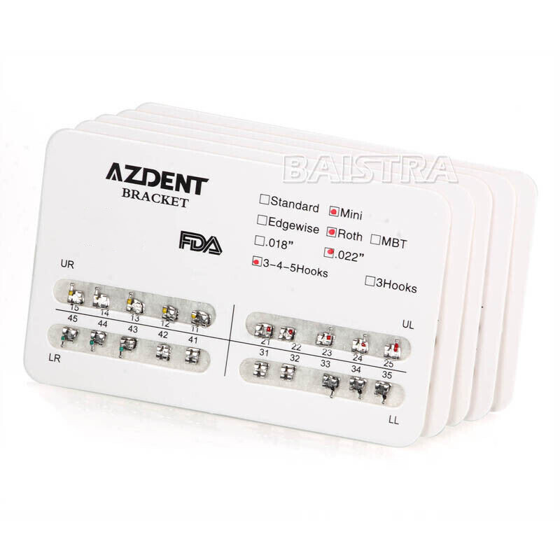 USPS 100X Dental Orthodontic Bracket Braces Mini Roth.022 Hooks 345 AZDENT