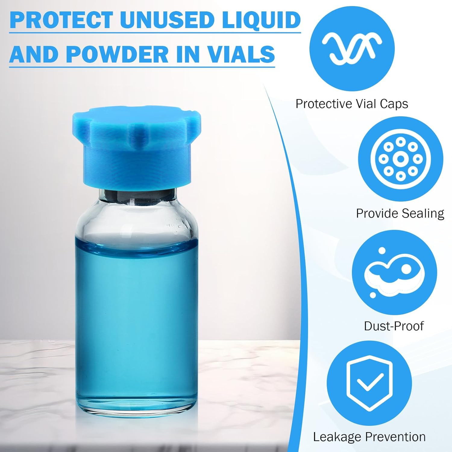 8PCS Reusable 3Ml Glass Vial Protective Vial Caps, Leak-Proof and Dust-Proof Cap