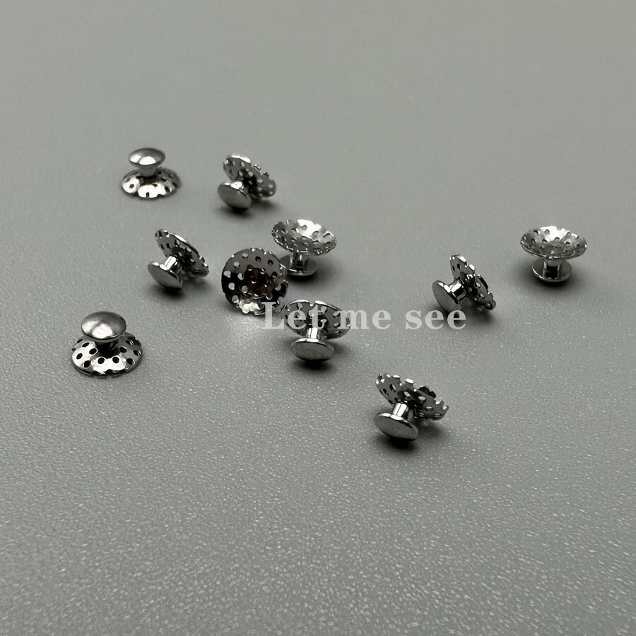 Denal Orthodontic Round Perforated Hollow Lingual Buttons with Bondable Holes