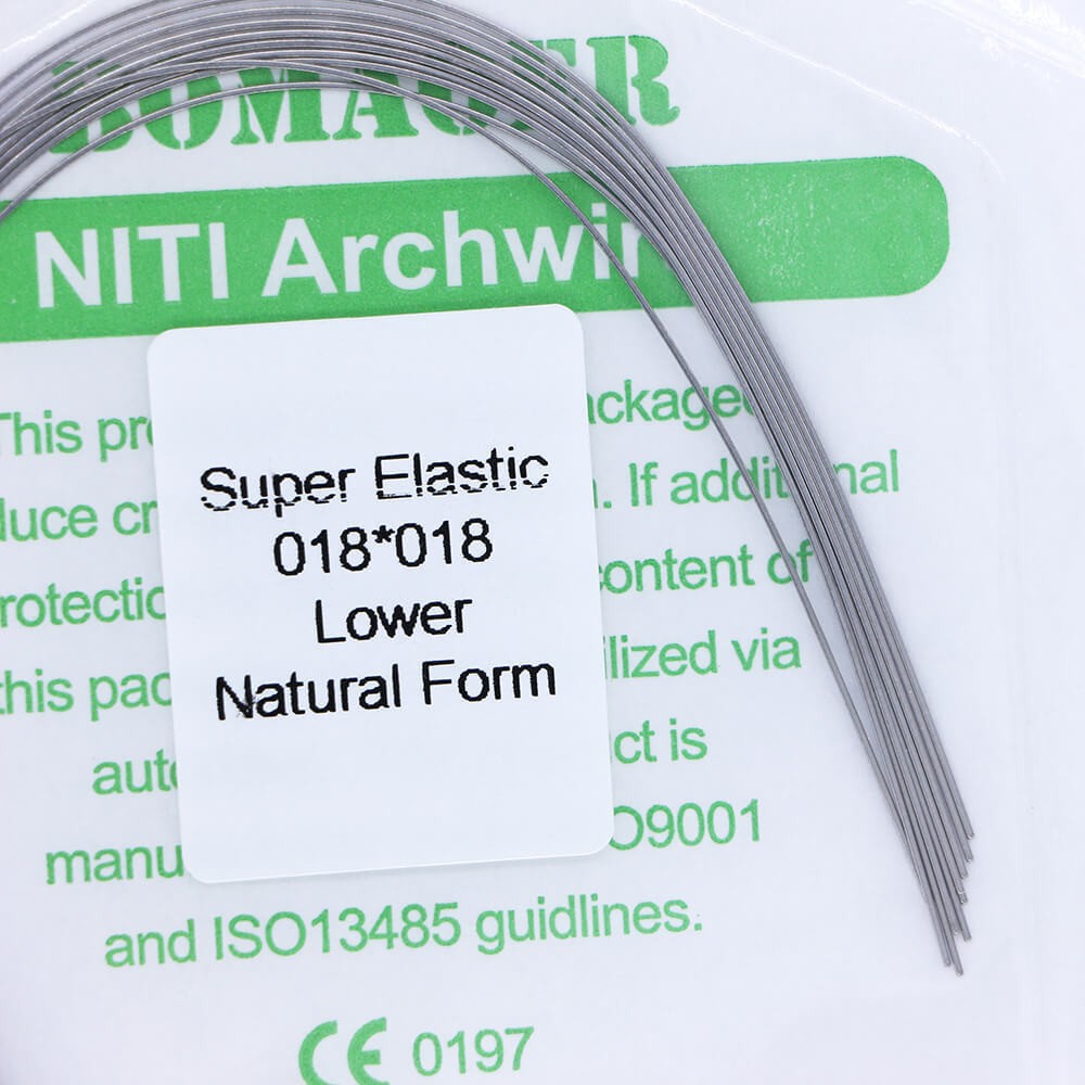 50×Dental Orthodontic Super Elastic Niti Rectangular Arch Wires Natural 18×18 L