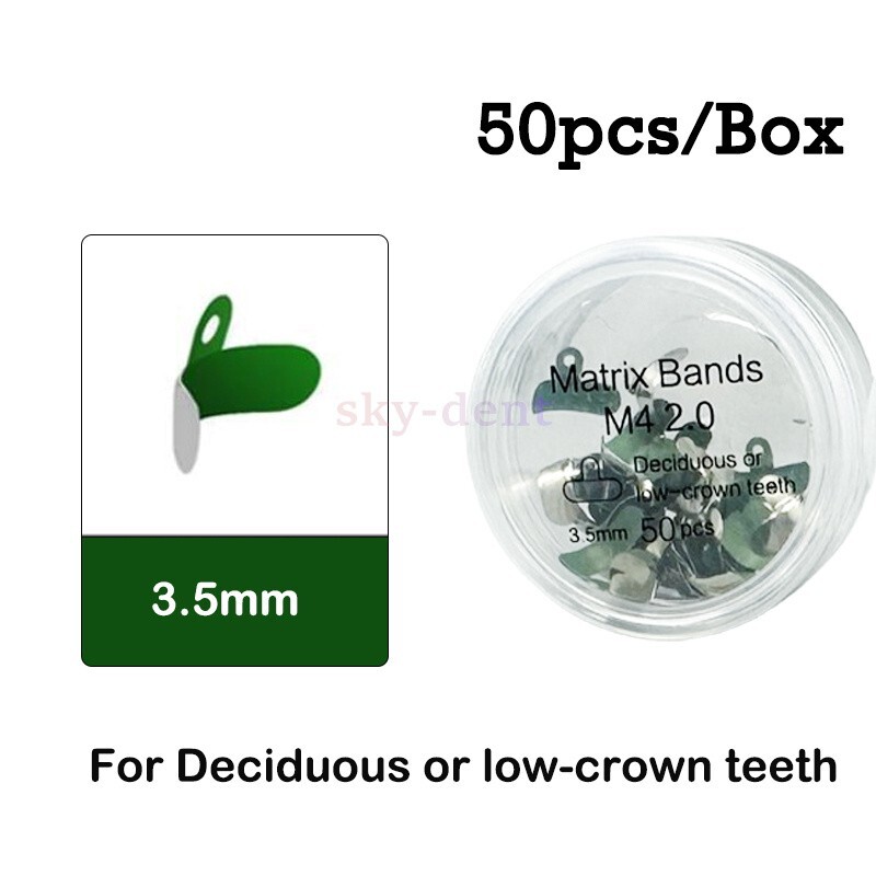 50Pc/Box Non-Stick Dental Matrix Bands With PTFE Coating Elastic Matrices M4 2.0
