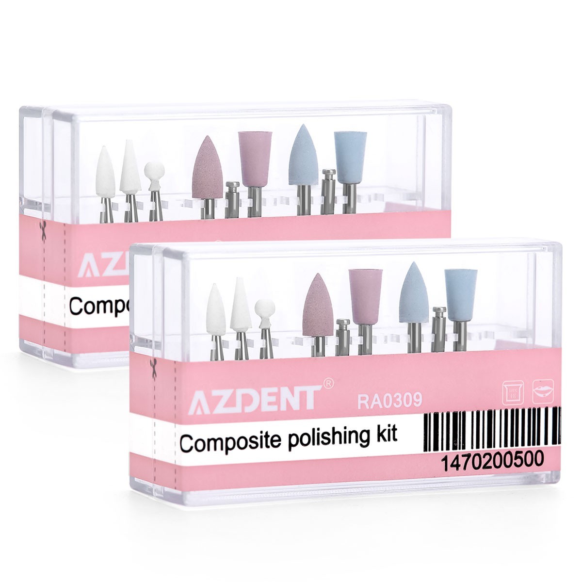AZDENT Dental Light-Curing Resin Polishing Set Ceramic Silicon Rubber Dia.2.35mm