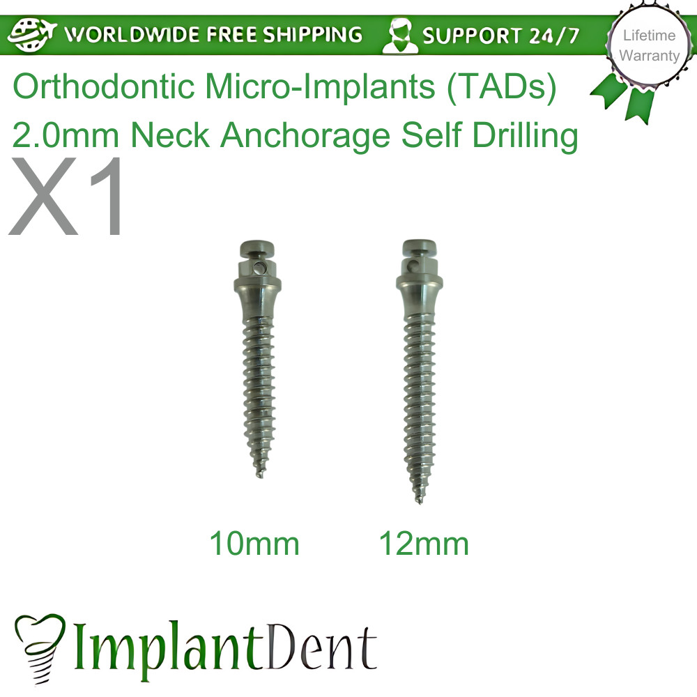 1x Dental Fixture Mini-Screw 2.0mm Neck Anchorage Self Drilling TADS Dentistry