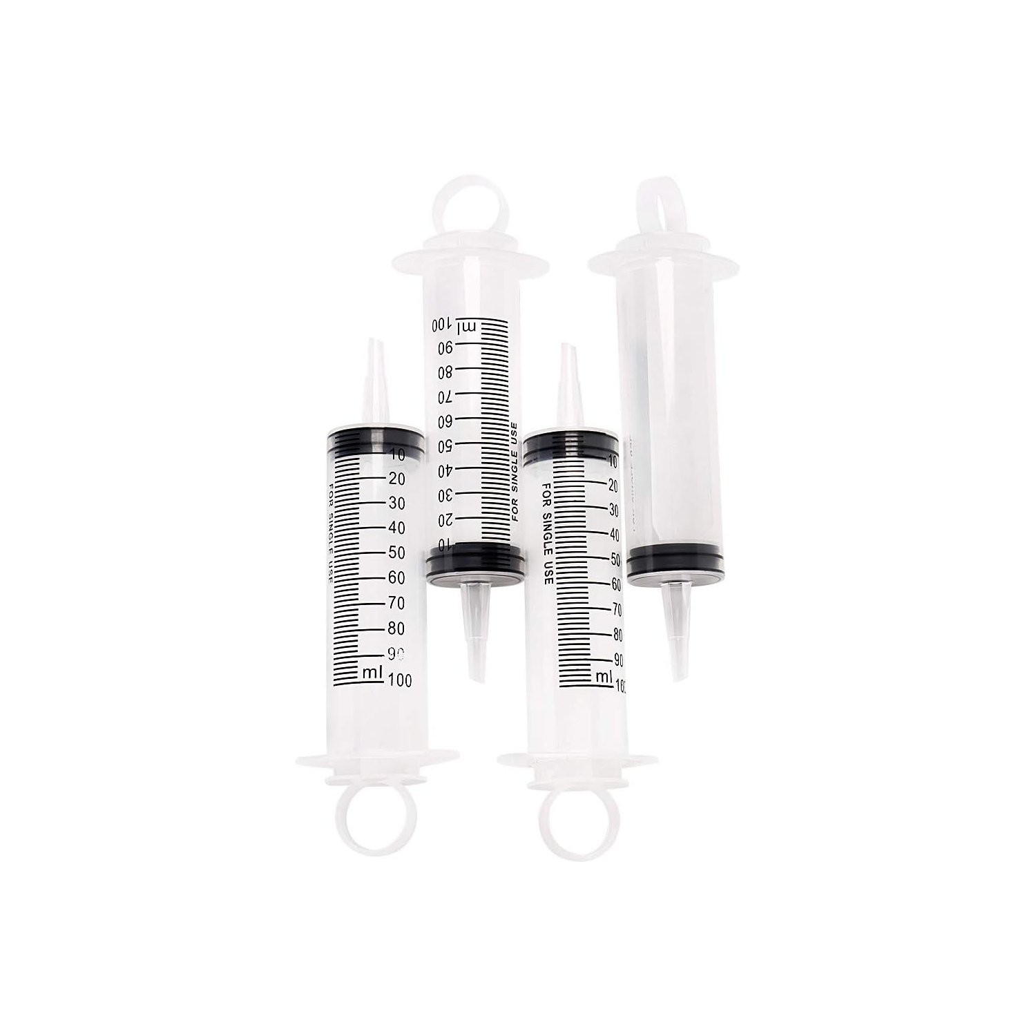 4 Pack 100ml Syringes with Caps for Crafts and Industrial Applications