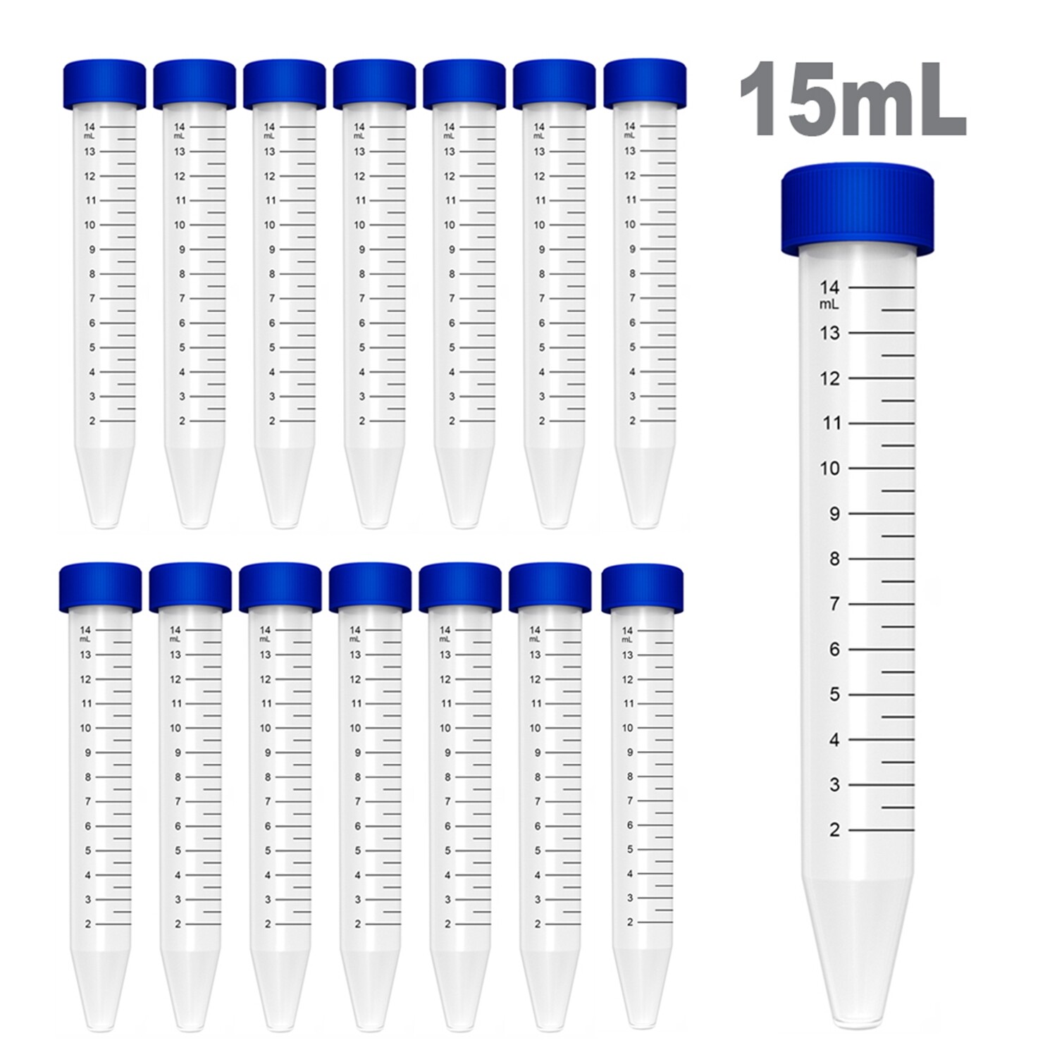 Leak-Proof Caps,Sterile 15mL/50mL Conical Centrifuge Tube,Clear Graduations Tube