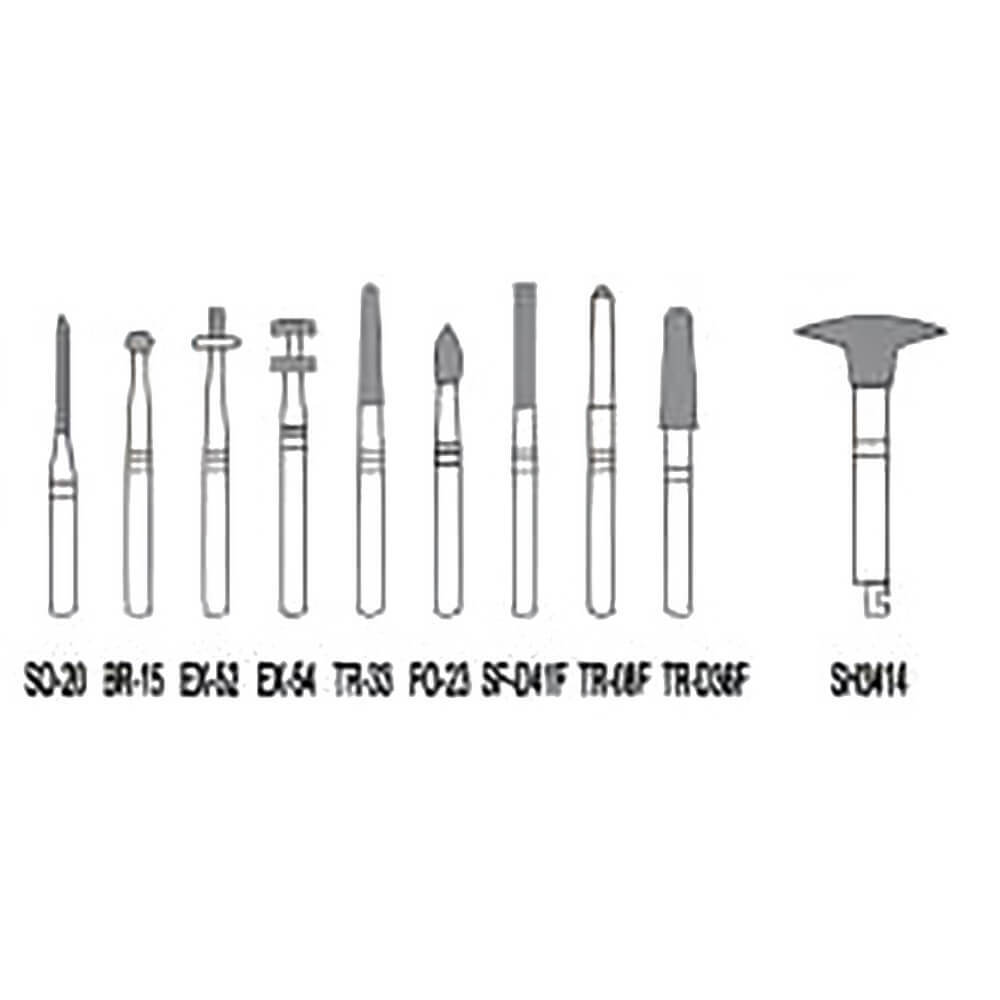1 Kit Dental kit of Preparation Anterior Teeth FOR CERAMICS/ZIRCONIA CROWN 10pcs