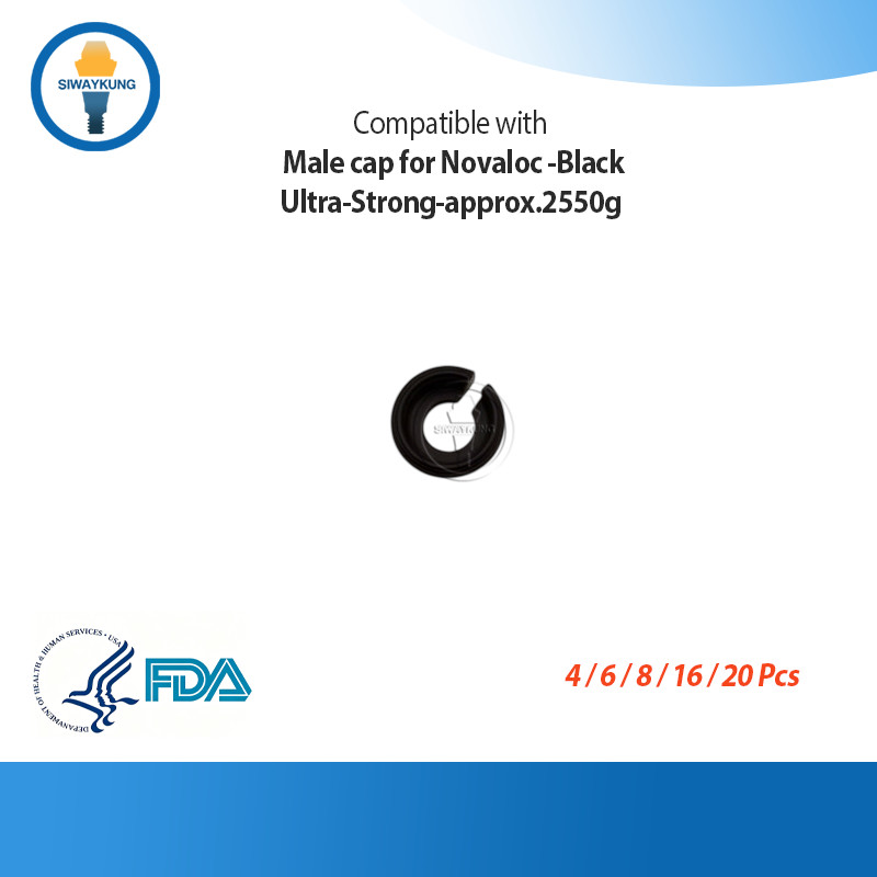 Locator Male caps-Black Retention Caps-Black Ultra-strong for Novaloc