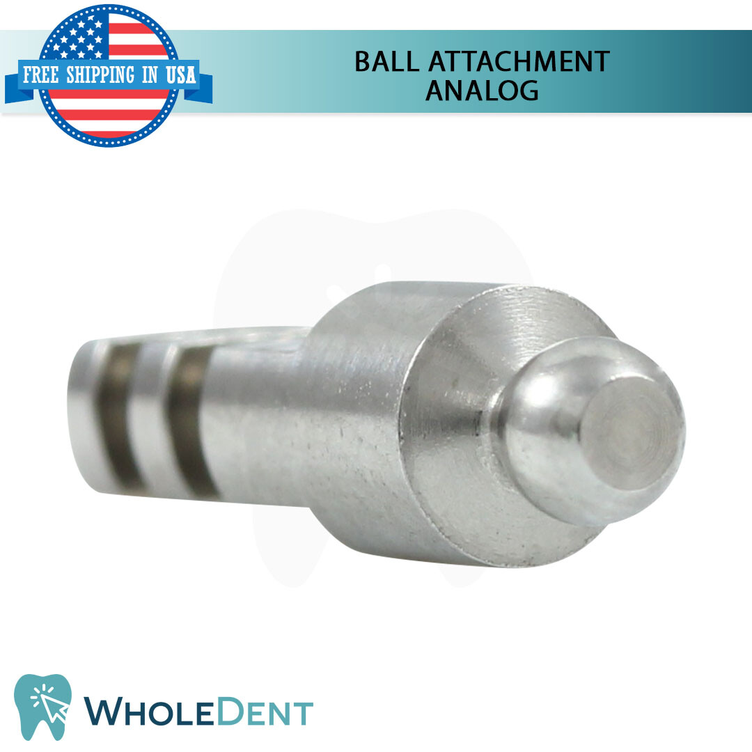 10x Ball Attachment Analog Titanium Dental Abutment Lab Replica 15.1mm Length