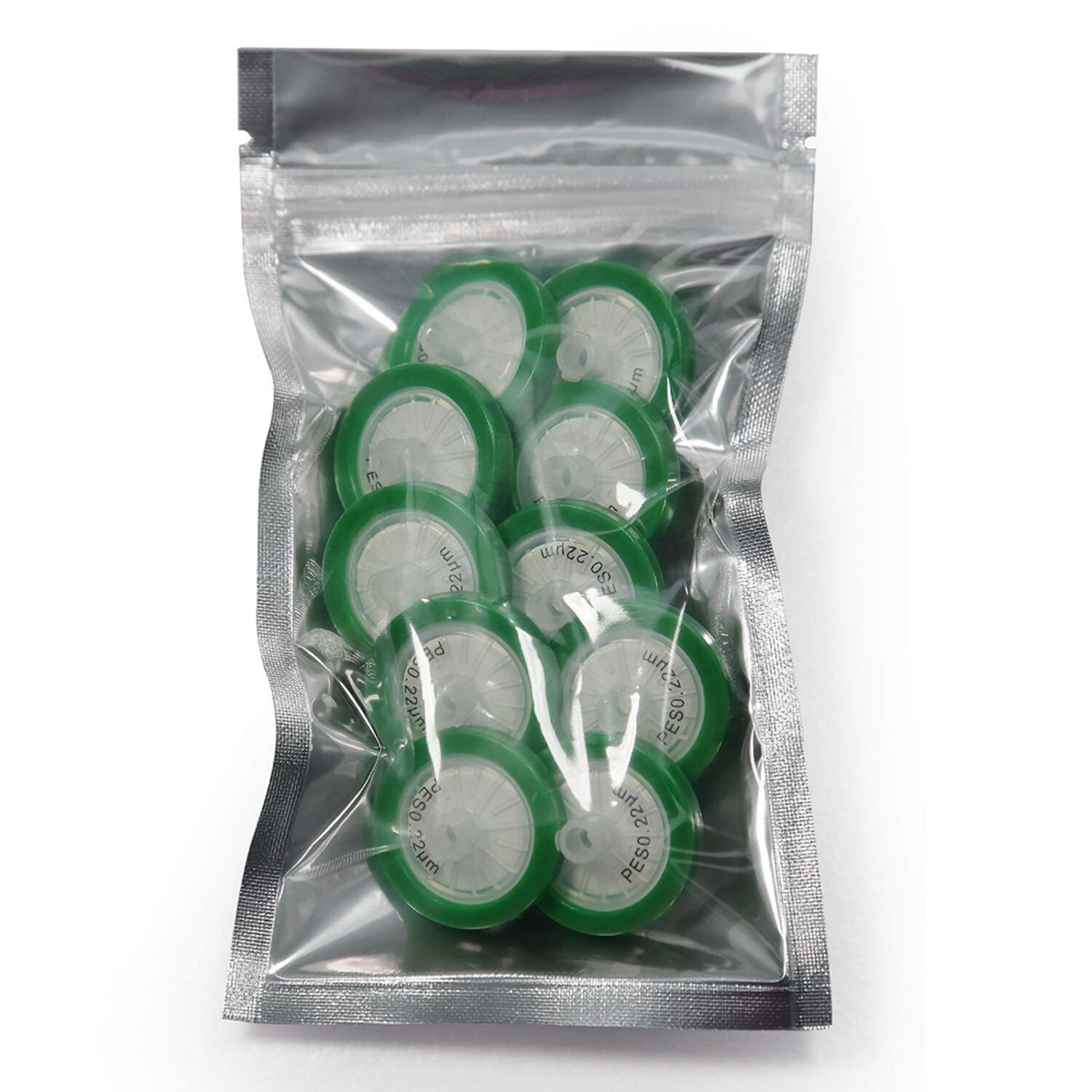 4000PCS PES Membrane HPLC Syringe Filters 13mm/25mm/33mm 0.22μm Pore Size Green