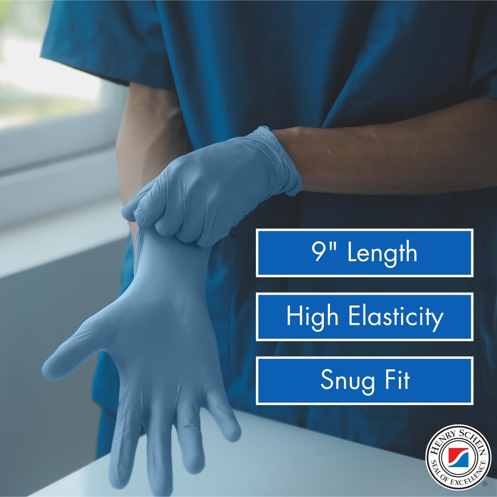 Henry Schein Criterion N300 Nitrile Exam Gloves – Medium, Ice Blue, 300/Box –…