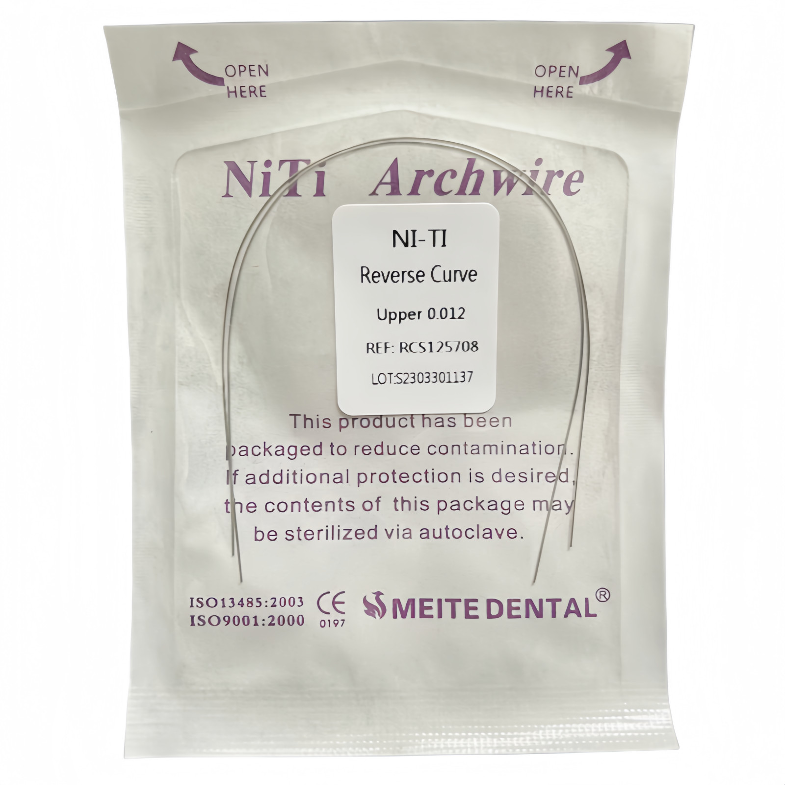 50Pk Dental Reverse Curve SuperElastic NITI Arch Wire 12/14/16/18/20 Upper/Lower