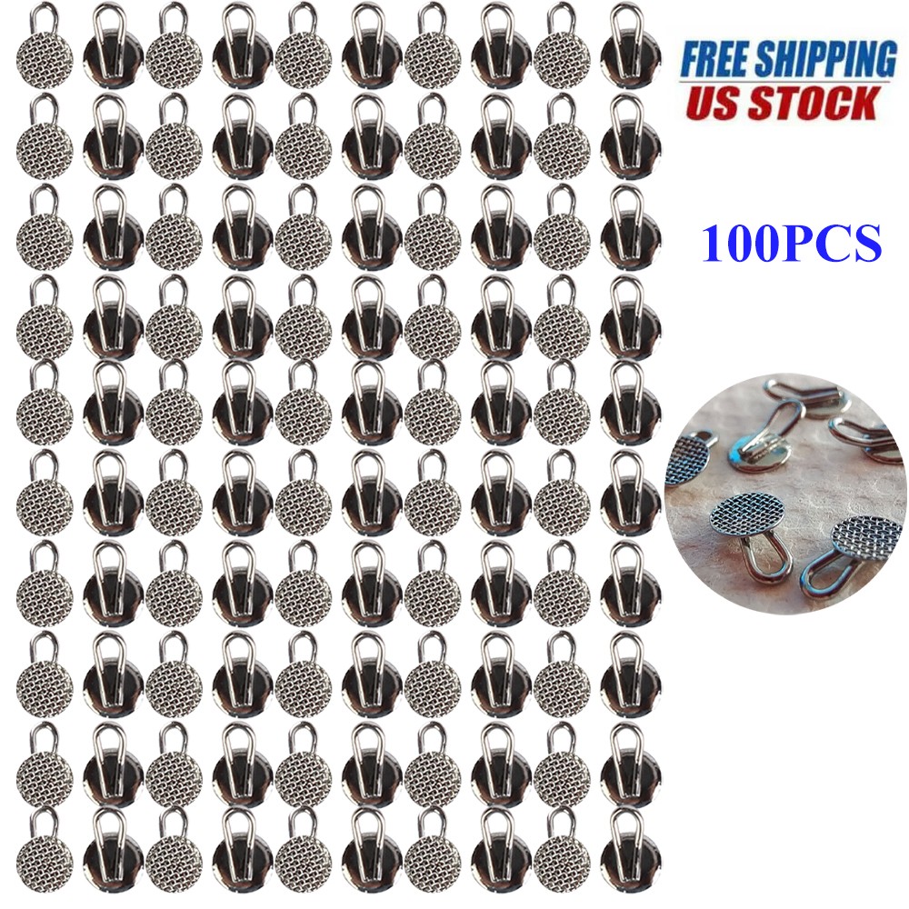 100PCS Dental Orthodontic Traction Hooks Round Mesh Base Bonding Caplin Hook New