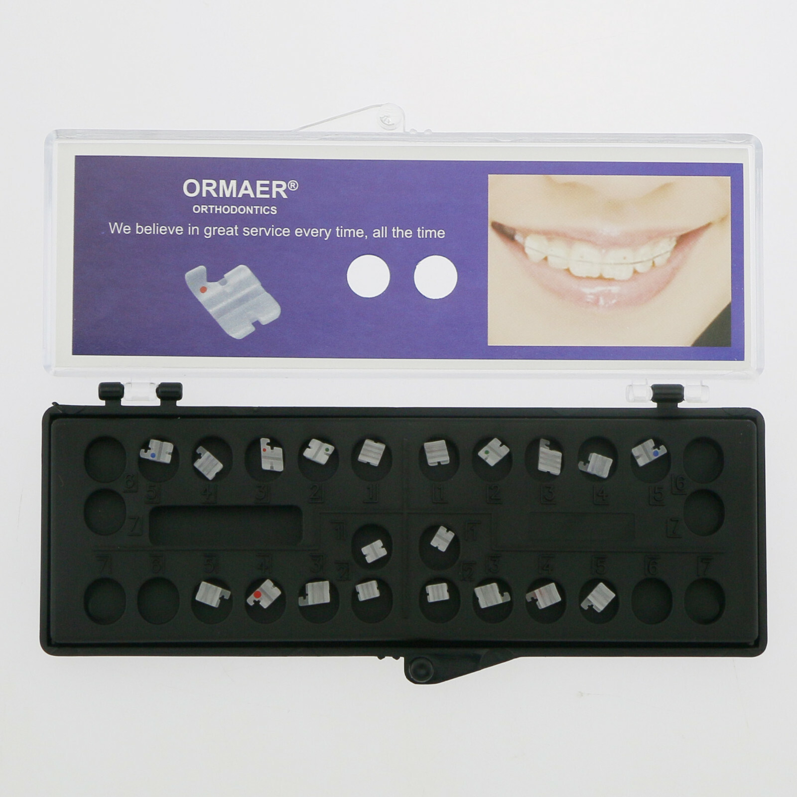 10Pcs Dental Orthodontic Ceramic Bracket Braces Roth MBT 018 022 Slots 345 Hooks
