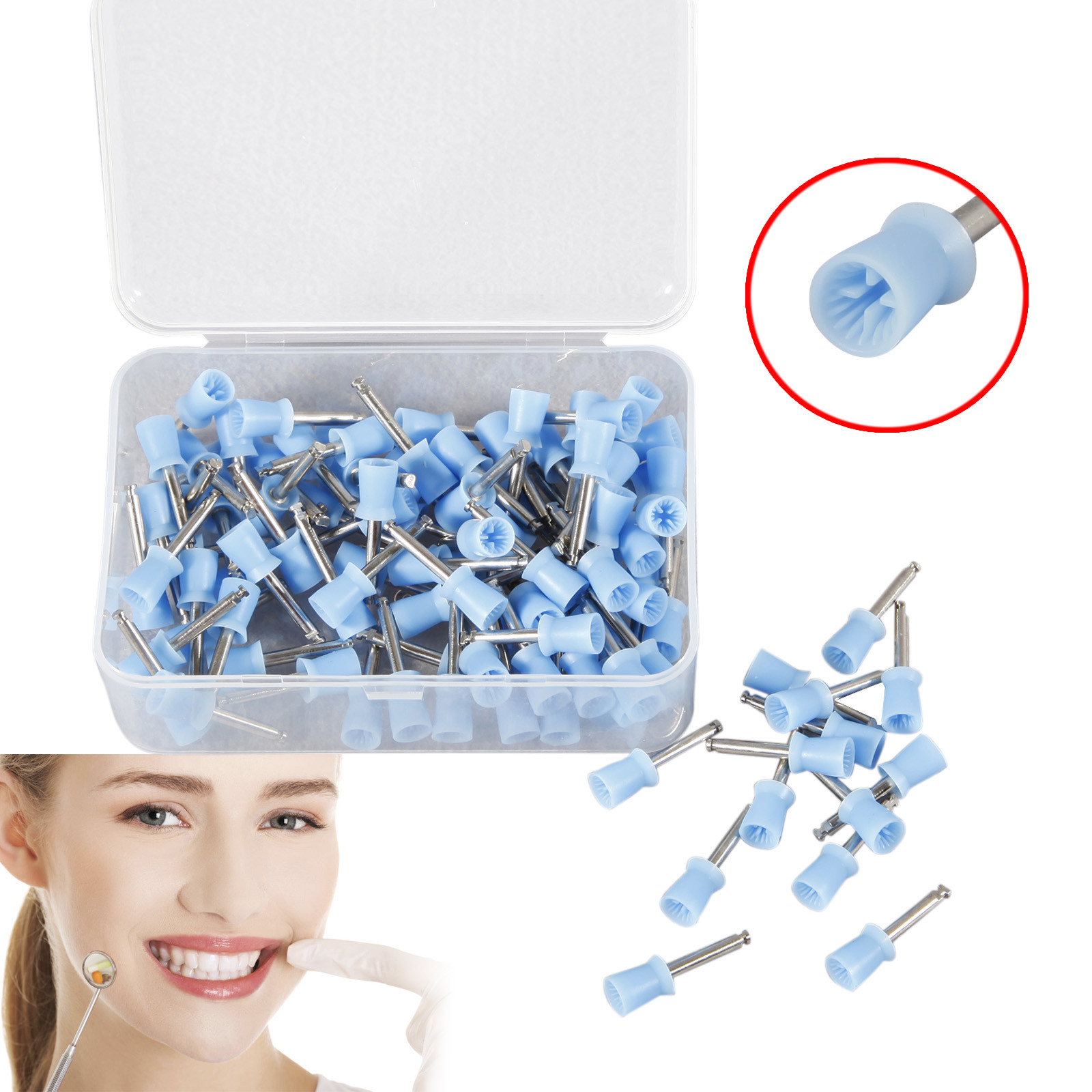 Dental Polishing Polisher Prophy Angle Cups Latch Type Teeth Brush Cup Wrench