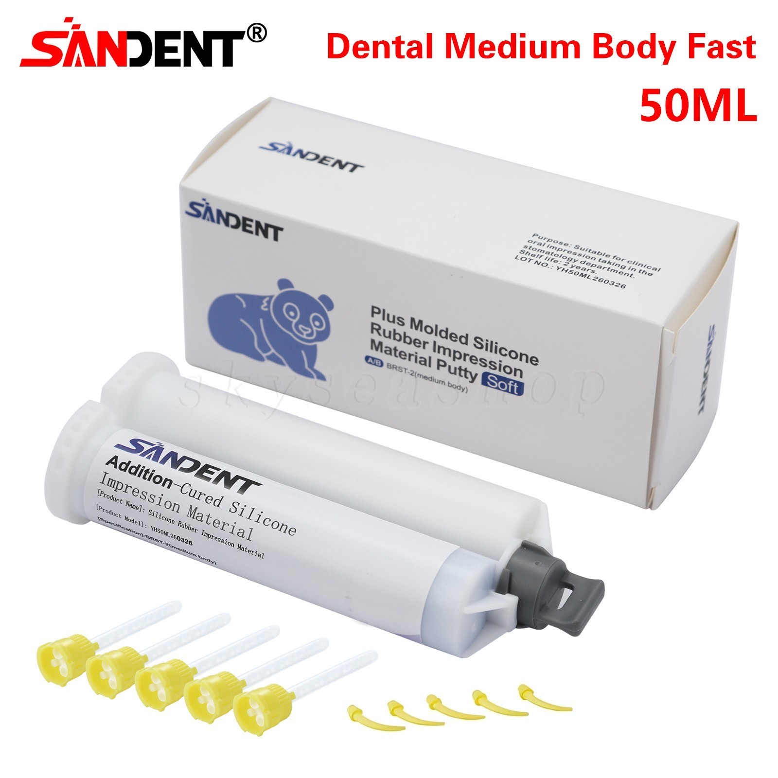 24PCS Dental Impression Material VPS MEDIUM Body Fast Putty Set 50 ml Cartridges