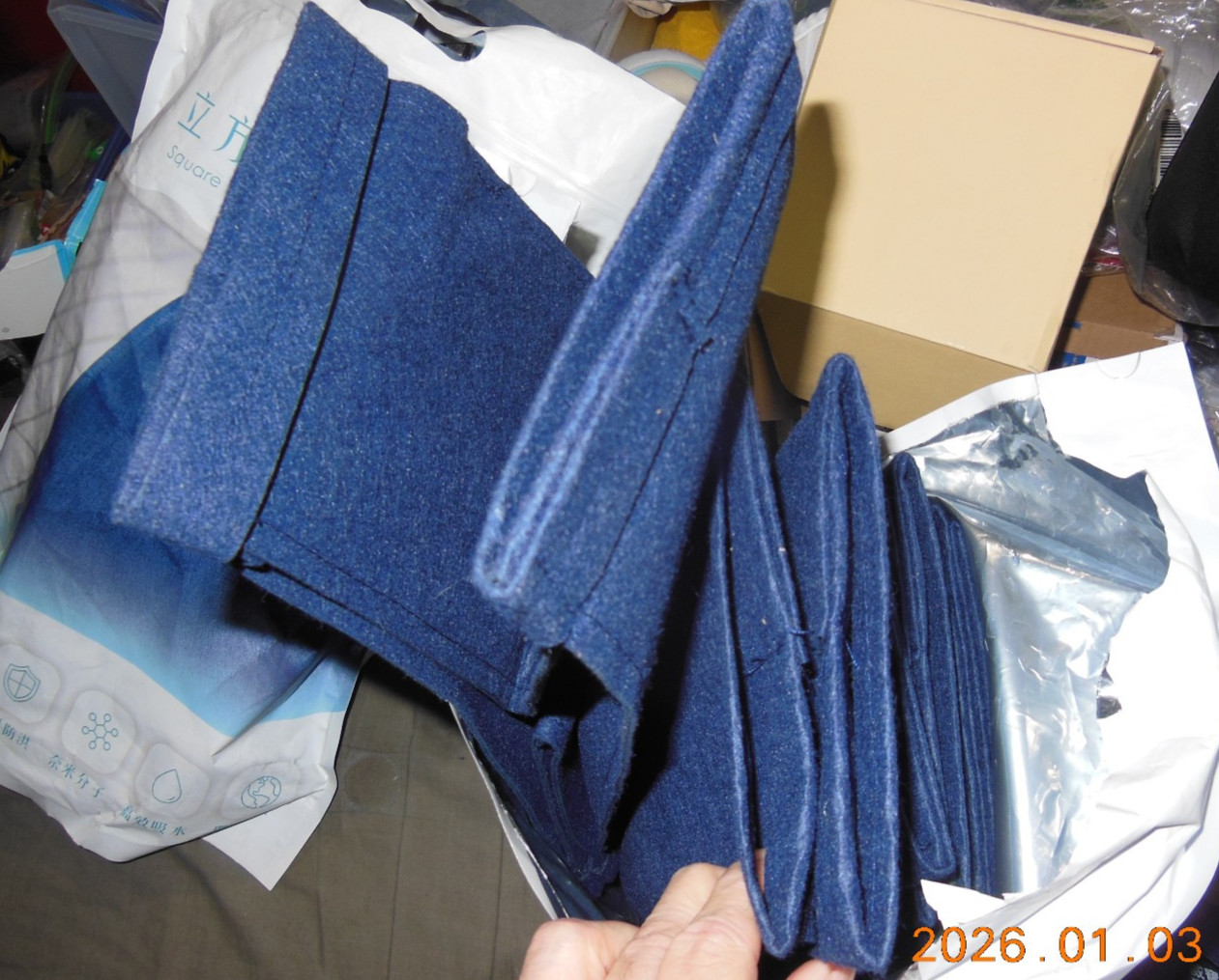 WEIBAO Square Tech Sandbag wHandles – 5 Pack (14″ x 14″), Dark Blue | WB-626LH-A