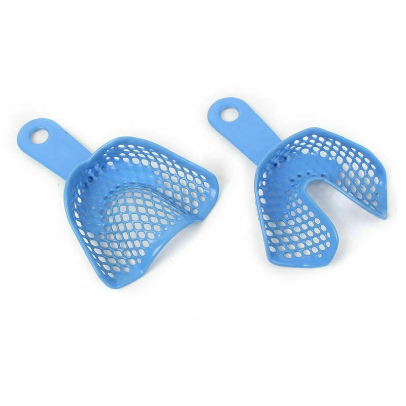 2 Pcs Dental Impression Trays Plastic-Steel Denture Autoclavable Upper + Lower