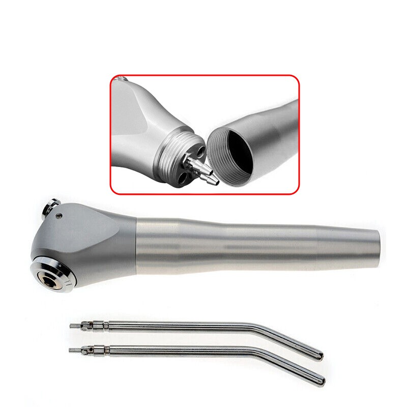 Dental 3 Way Air Water Syringe Triple Spray Handpiece with 2 Nozzles Tips Tubes