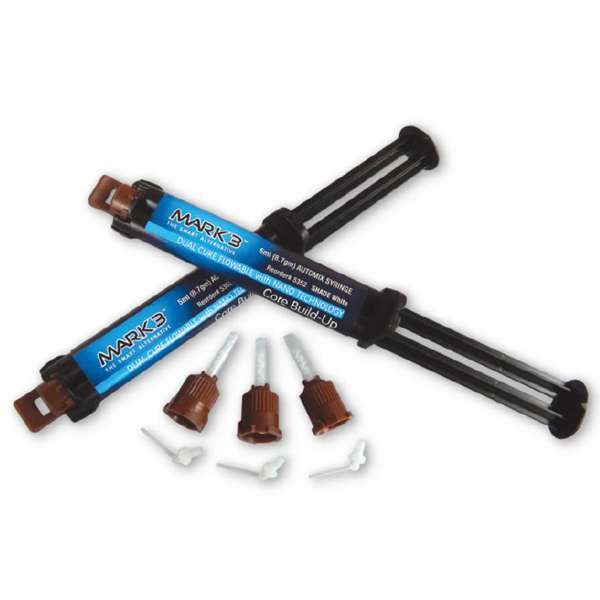 MARK3 Core Build Up Material – Blue, 2 x 5ml Automix Syringes