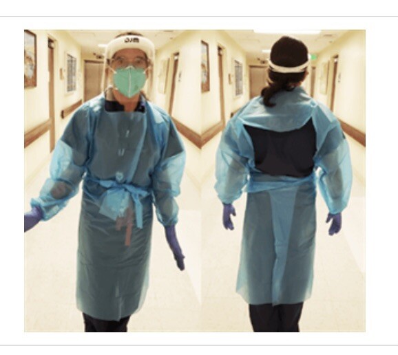 Isolation Gowns BLUE Elastic Cuffs. Size Large. Full Length. Quantity of 10.