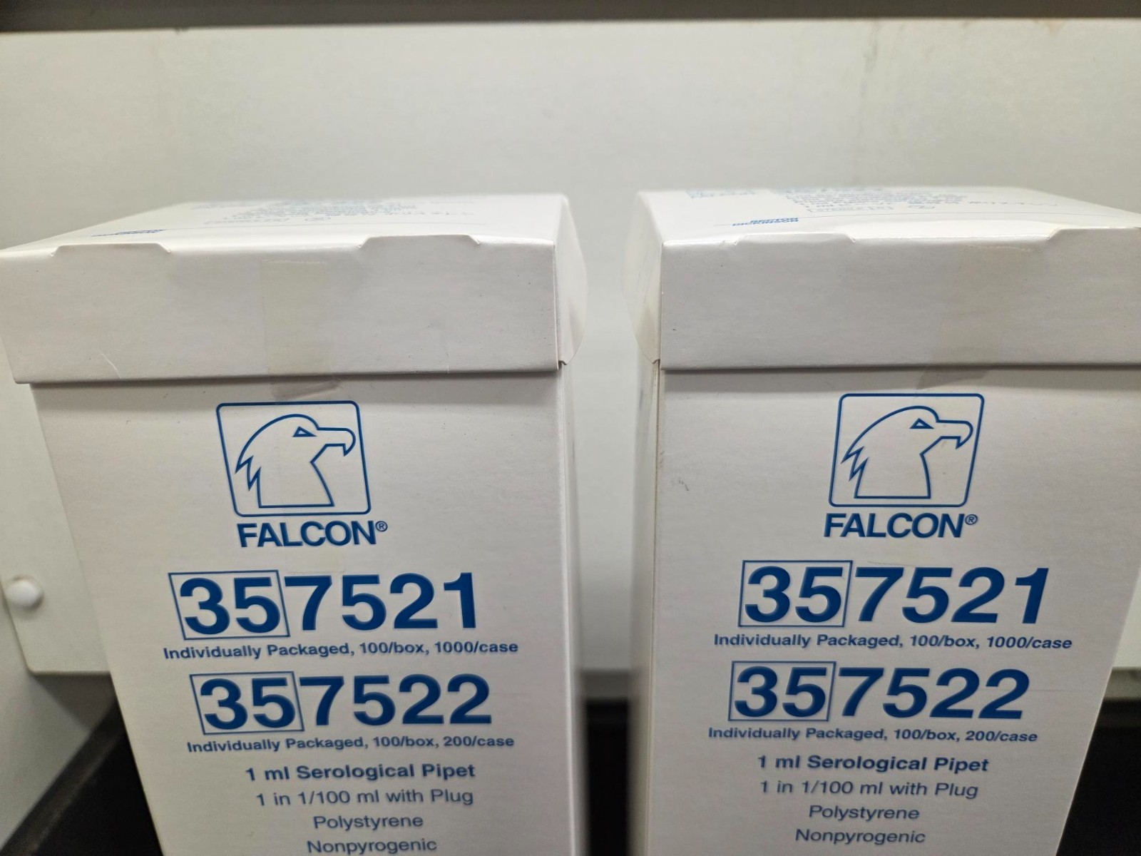 Lot of 600 CORNING FALCON 357521 Serological Pipet 1 mL 0.01 Increment – New