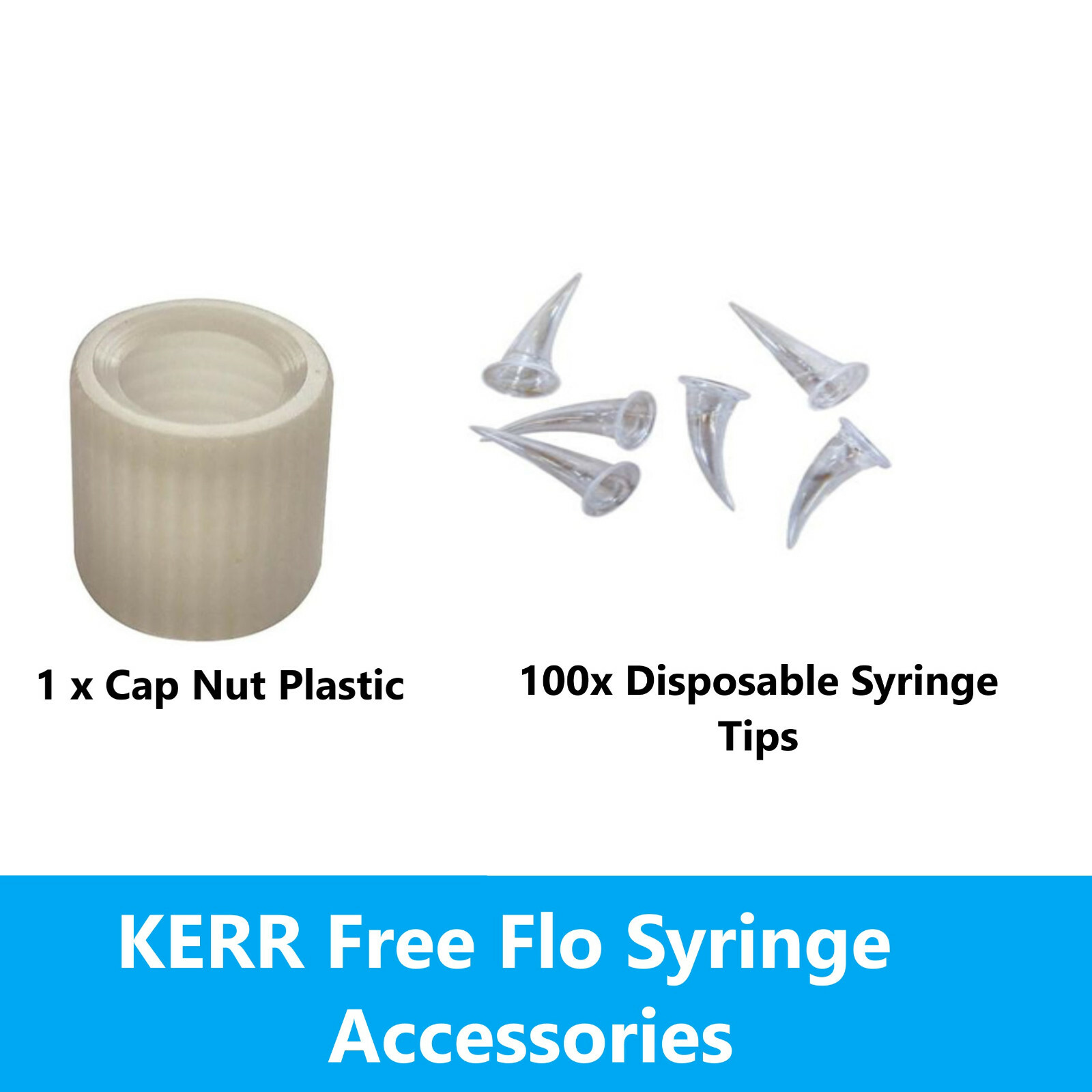 Dental Impression Syringe Tips for Free-Flo Syringes 100 tips + 1 Hub