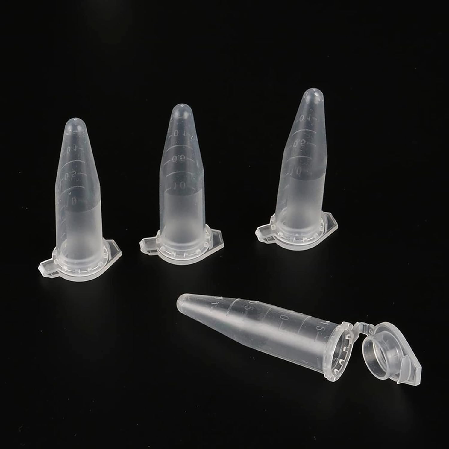 250Pcs 1.5ml Plastic Mini Test Tube Lab Centrifuge Vial Sample Bottle Snap Cap