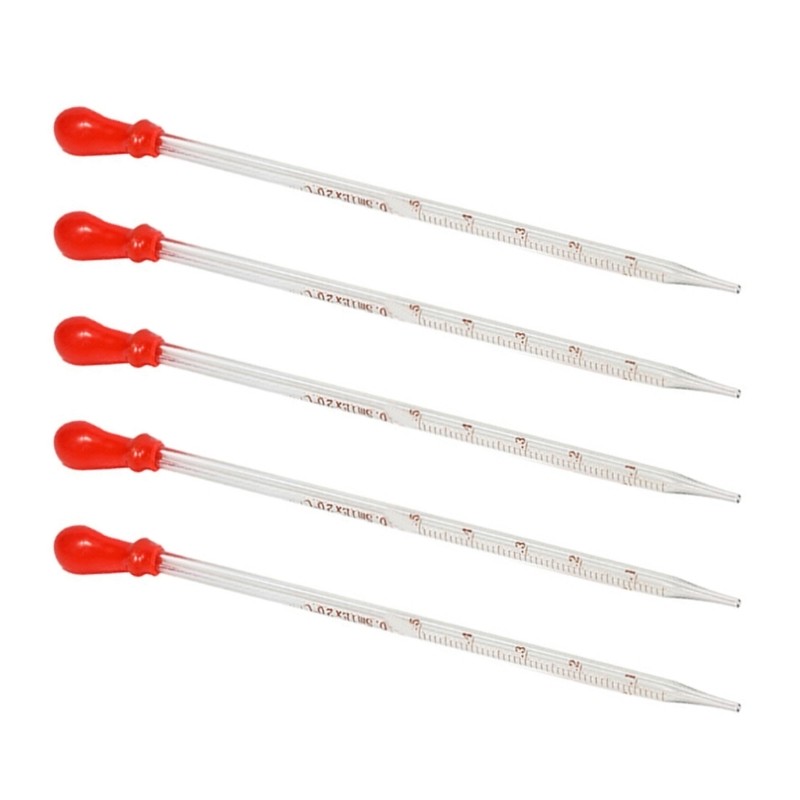 5 Pcs Glass Pipette Dropper 0.5ml, 1ml, 2ml, 3ml, 5ml, 10ml, Liquid Dropper