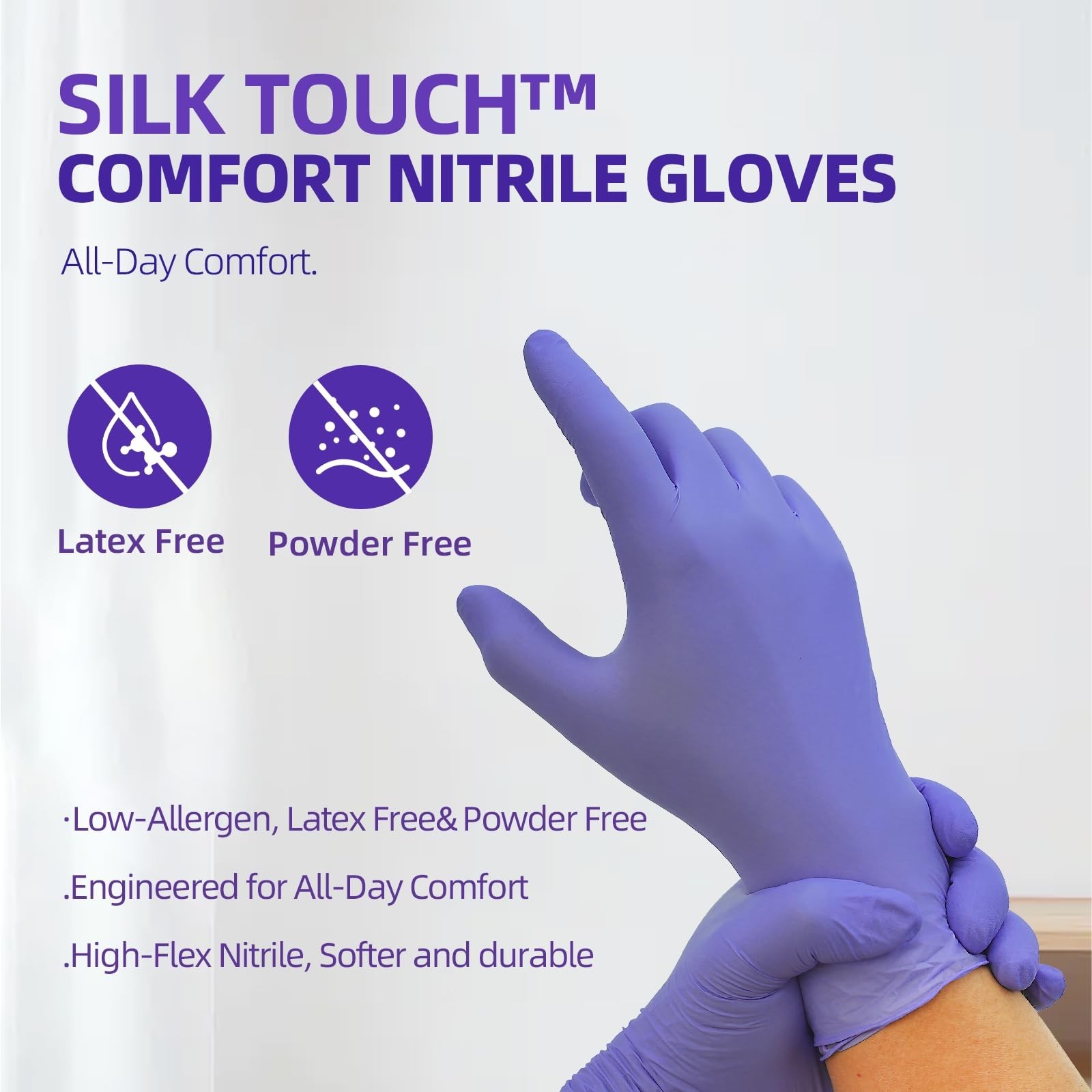 Disposable Nitrile Exam Gloves – Ice Blue, Latex-Free, Powder-Free, 1000 Count,