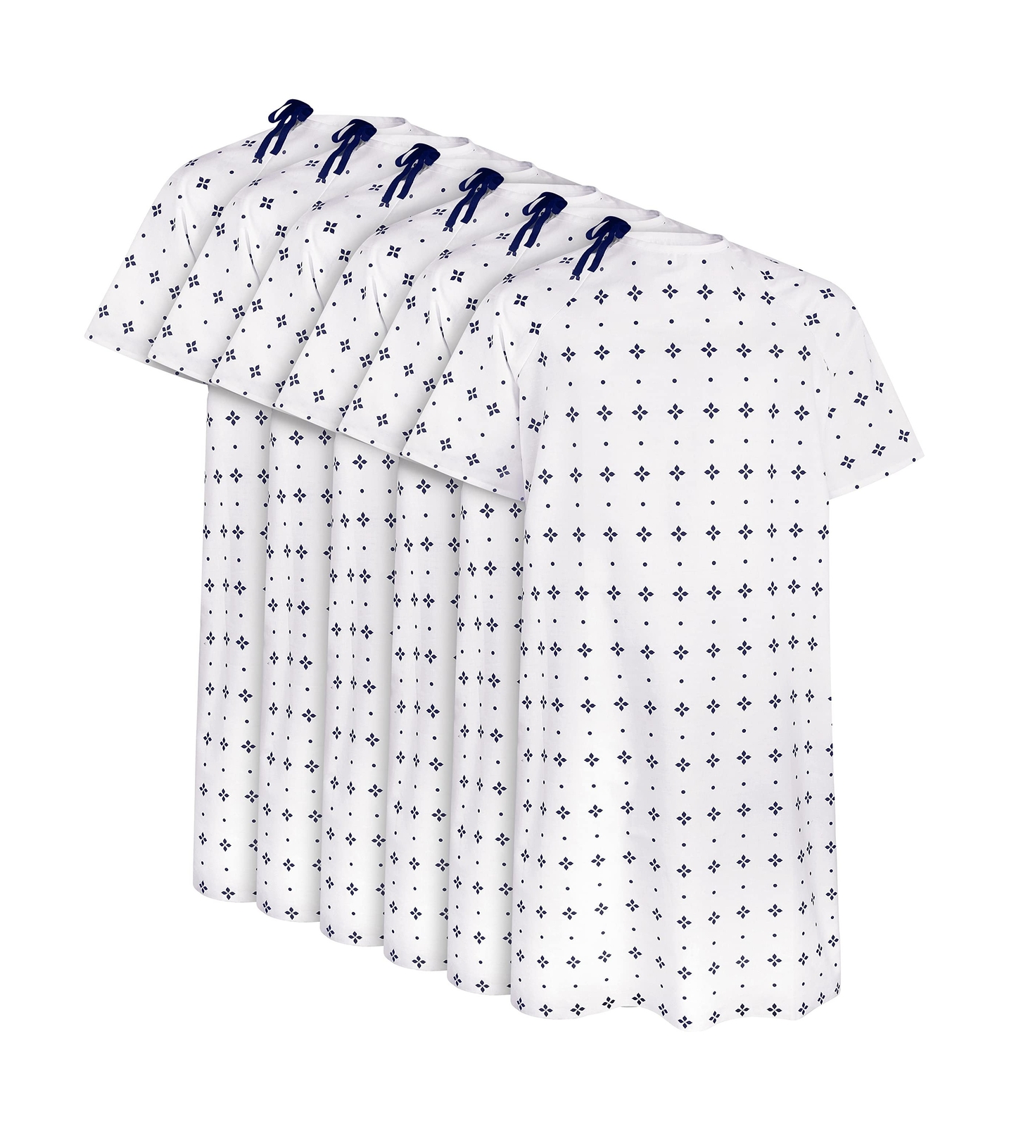 Utopia Care 6 Pack Cotton Blend Unisex Hospital Gown, Fits Sizes up to 2XL Blue