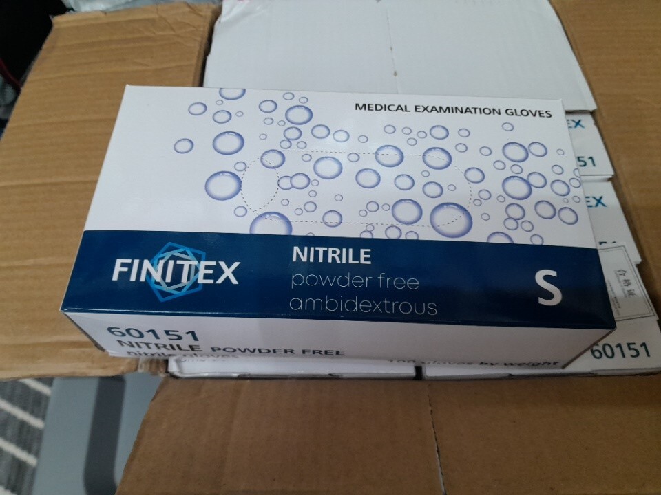 Finitex Powder Free Nitrile Gloves Medical Exam Gloves 100 Pair Sz. Small
