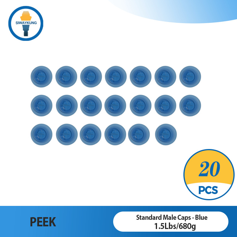 20 pcs Standard males Retention Cap blue Insert 1.5Lbs/680g for Locator abutment