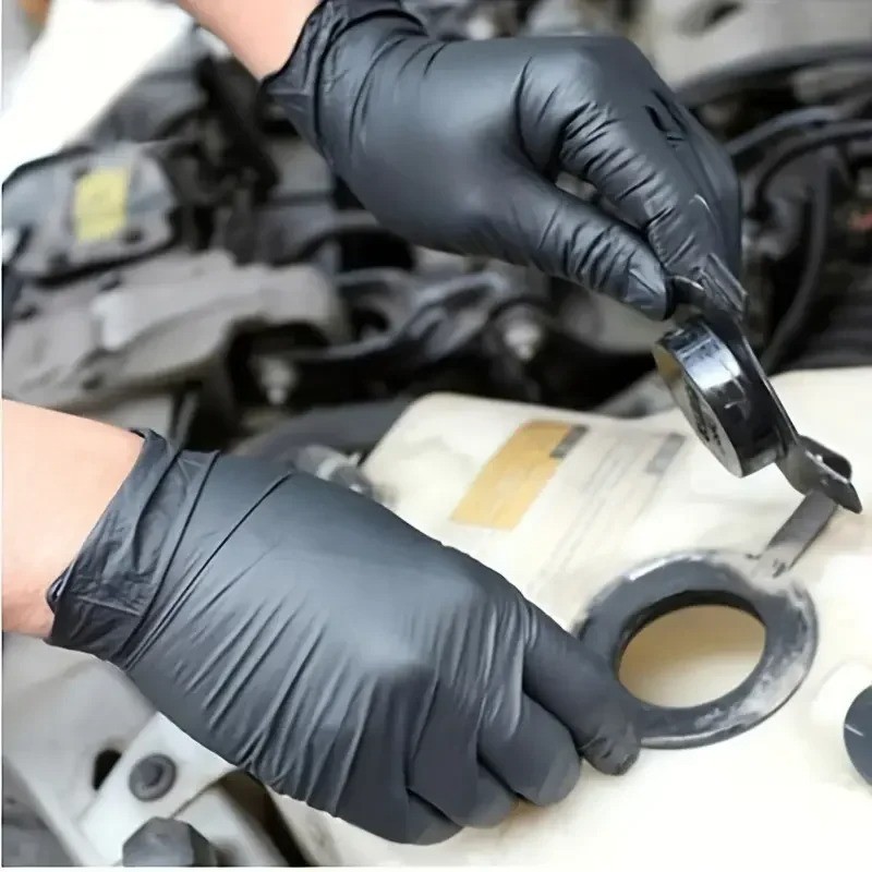Black Nitrile Gloves Disposable Latex Free Tattoo Mechanic Cleaning Gloves