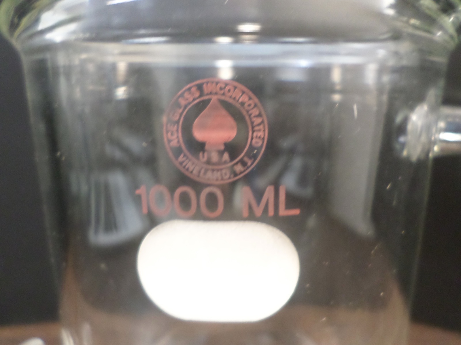 ACE Glass 1000mL Cylindrical Reaction Vessel, 115mm O-Ring Flange, 18/9 Joints
