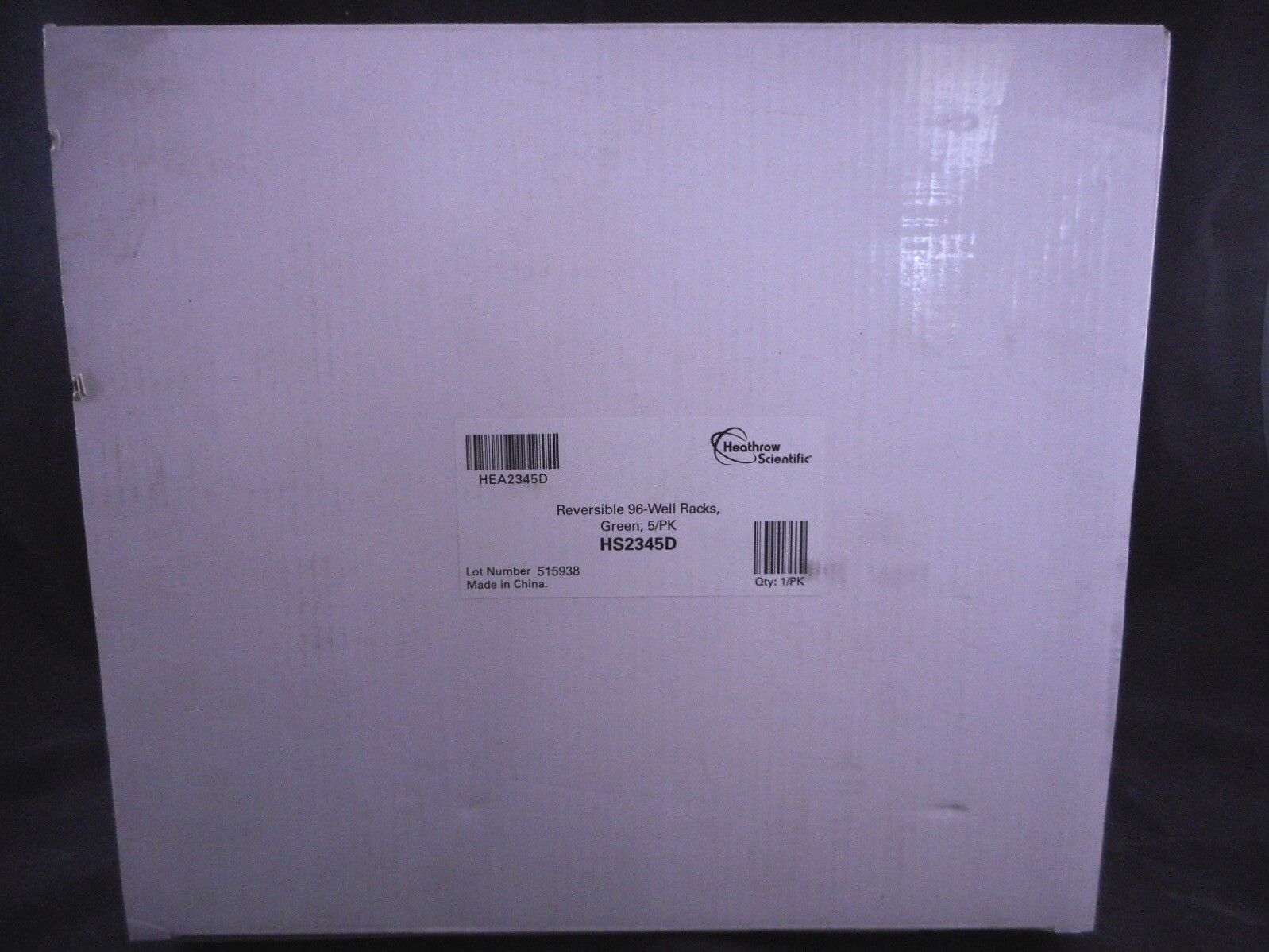 HEATHROW Plastic 96-Well Racks Reversible Green 0.5mL-2mL 246 x 121 x 50mm 5/PK