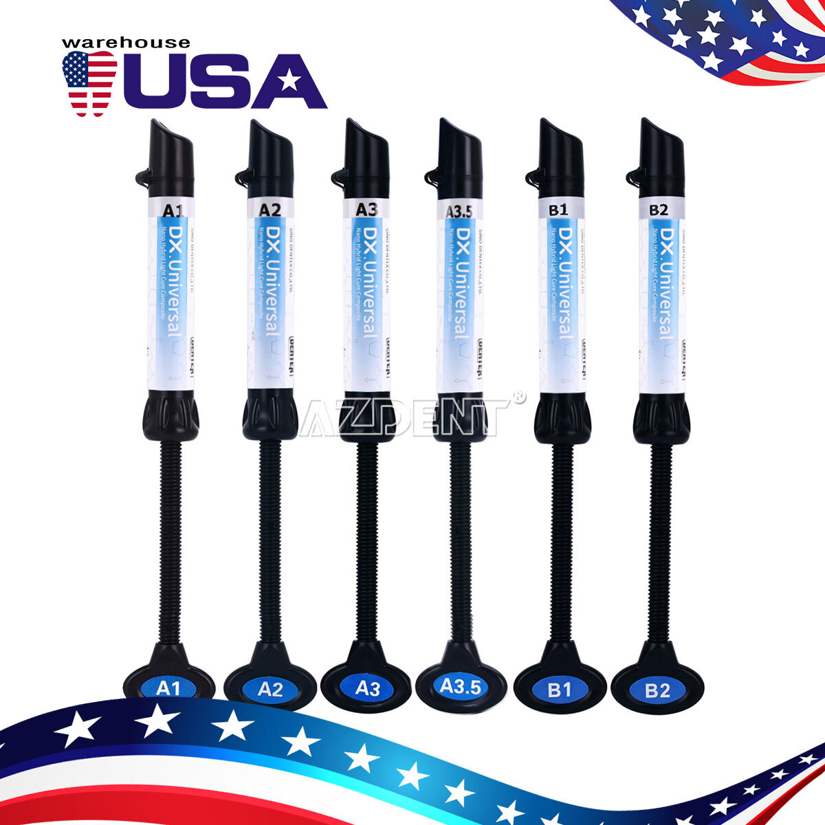 USA Dental Universal Light Cure Composite Resin A1,A2,A3,A3.5,B1,B2 4g/Syringe